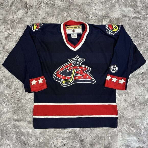 Vintage Columbus Blue Jackets Jersey Youth L/XL KOHO NHL Hockey Stinger L/ XL - Picture 1 of 5